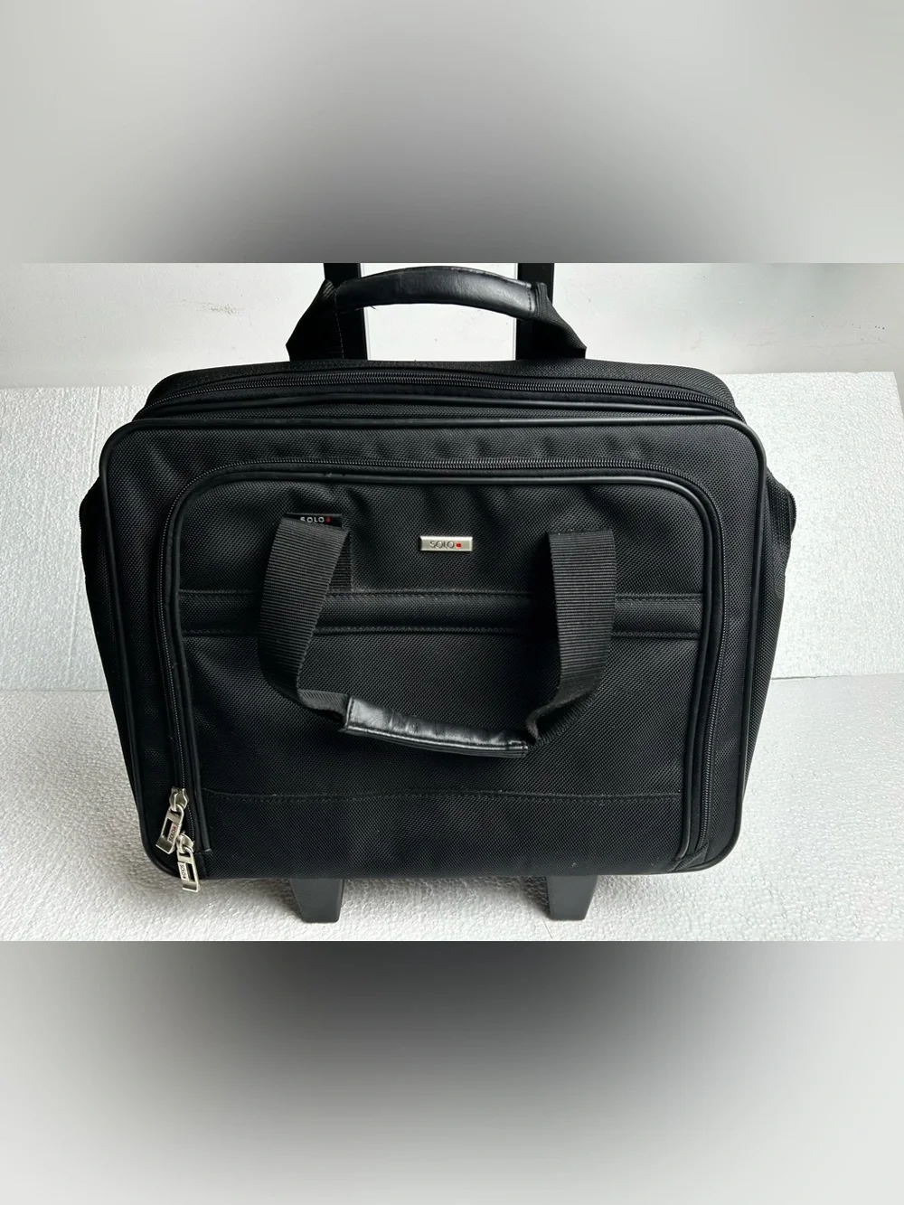 Solo Pilot Black Rolling Laptop Briefcase with Telescoping Handle